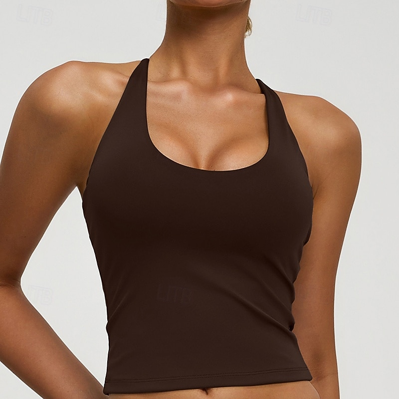 Femmes Soutien Moyen Débardeur Rembourré Brassières et Soutiens-gorge/Sport Mince Top Rembourré Salle de sport Exercice Course Léger Élastique Respirant Noir Blanche Rouge Couleur Unie de 2026 ? $16.49 –P8