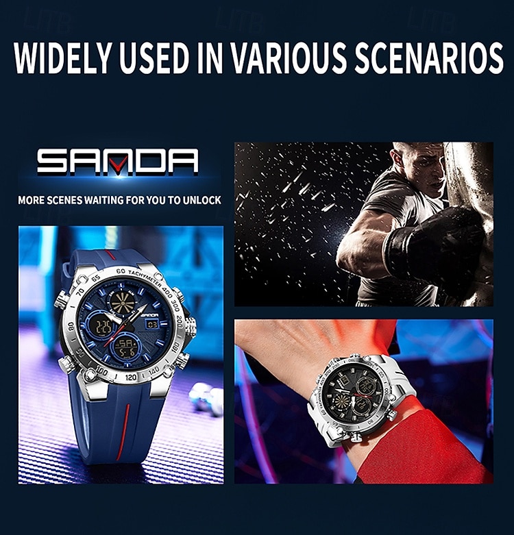 SANDA גברים שעון דיגיטלי מינימליסטי רטרו וינטג ' פאר ספורטיבי זורח שעון עצר Alarm Clock ספירה לאחור ג'ל סיליקון שעון 2026 - $38.99 –P14