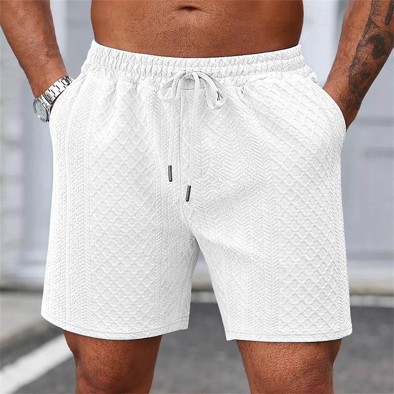 Per uomo Shorts Pantaloncini casual Jacquard Testurizzato Semplice Comodità Traspirante Lunghezza al ginocchio Casuale All'aperto Spiaggia Vacanza Moda Blu marino Grigio chiaro Micro-elastico del 2026 a $18.99 –P2