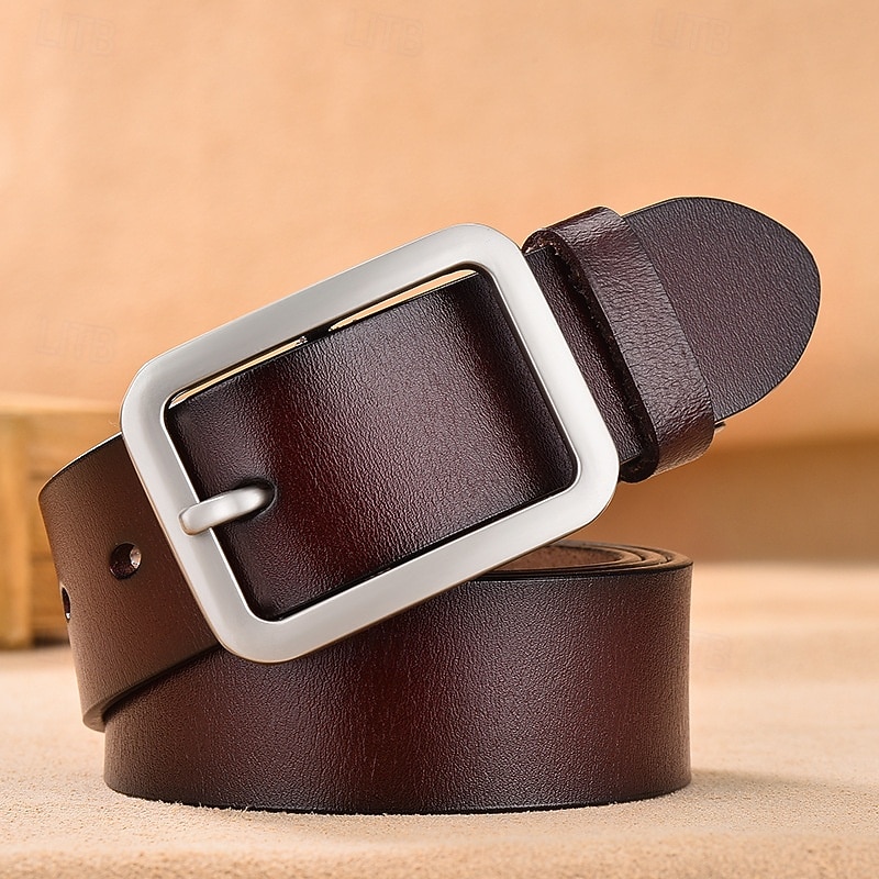 Men Belt Classic Leather Elegant Fashion Casual Solid Color Black Red Casual Daily Business Waist Belt 2026 - $14.99 –P4