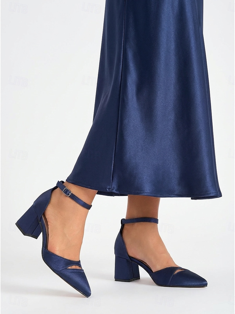 décolleté da donna in raso verde smeraldo - eleganti scarpe da mamma sposa con tacco a blocco e cinturino alla caviglia per matrimoni in giardino, ricevimenti all'aperto &gala estivi formali del 2026 a $42.99 –P1