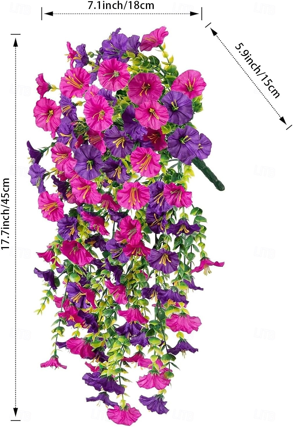 2026年 4個の吊り下げ式人工アサガオのつる、UV耐性造花、屋外用、玄関ポーチの庭の結婚式用の造花、造花のつる、夏の屋内屋外装飾  コレクション – $25.99 –P6