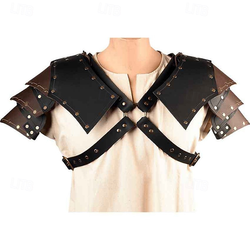 Retro Vintage Medieval Renascentista Armas e Armaduras Armadura de Ombro Cavalheiro Ranger Fantasia Homens Dia Das Bruxas Carnaval feira renascentista LARP Adulto Colete Armadura de Ombro de 2026 por $87.99 –P4