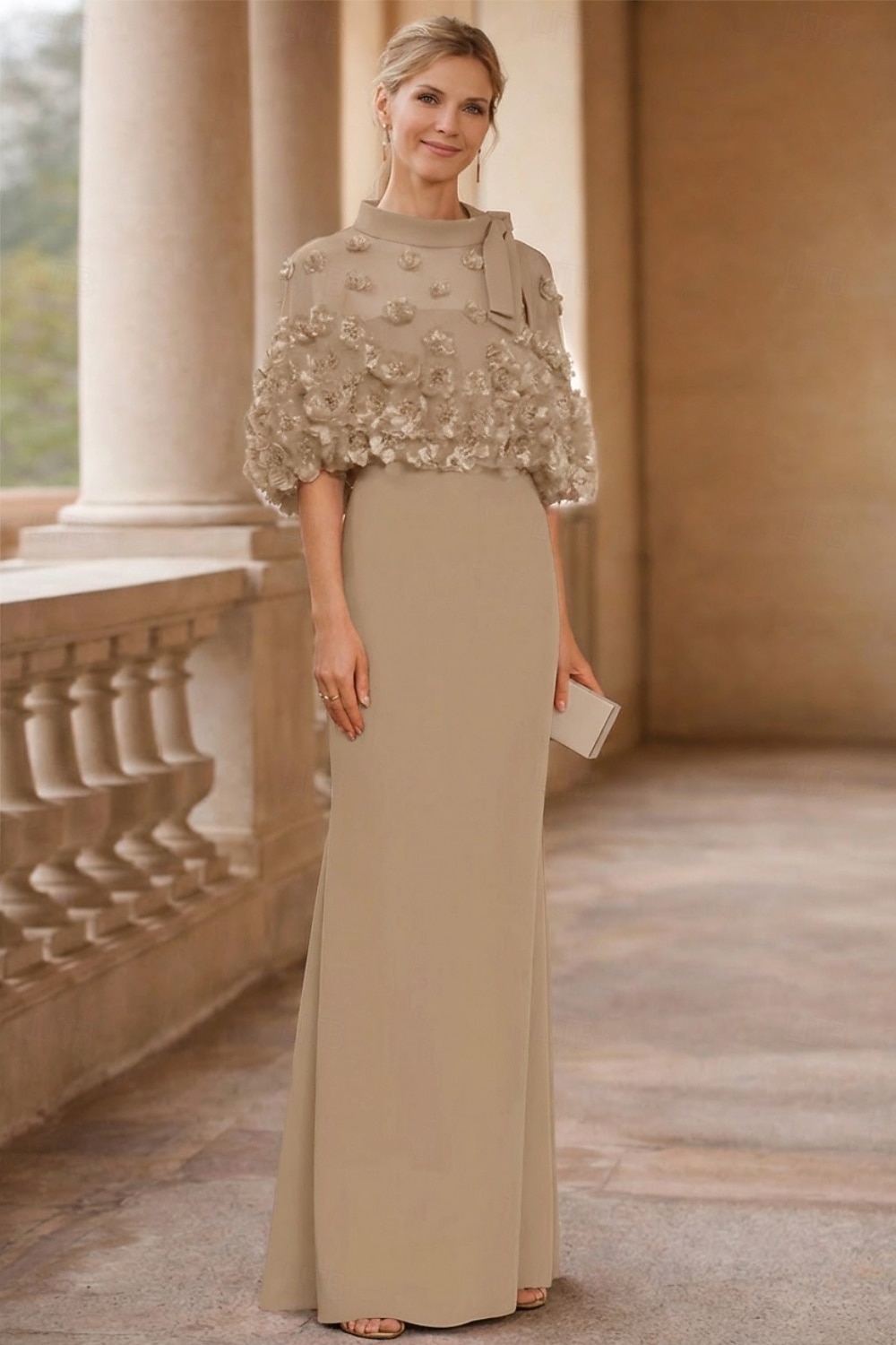 Schlauchkleid Bodenlang Abiballkleider Abendkleid Ballkleid Festliche Kleidung Elegant Halbarm Juwelenhals Hochzeitsgast Formeller Abend Herbsthochzeitsempfang mit Falten 2026 - $175.99 –P5