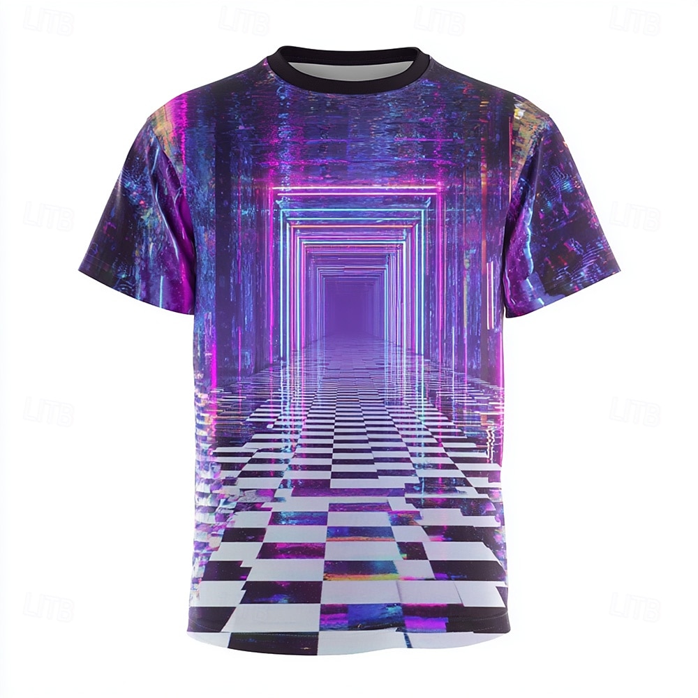 T-shirt da uomo in stile industriale giallo neon con silhouette in ombra, stile grunge, cyberpunk, streetwear, audace, tecnico, taglia normale, casual, abbigliamento rave, abbigliamento s m l xl xxl del 2026 a $21.99 –P2