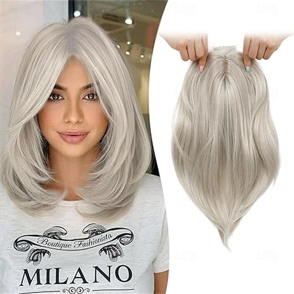 30 cm:n hiuslisäke oheneville hiuksille, 16,5 x 16,5 cm:n paksu pohjallinen synteettinen päällinen otsatukalla, kuituperunat naisten hiuslisäkkeisiin päivittäiseen käyttöön, töihin, juhlaan, 2026 - $26.99 –P2