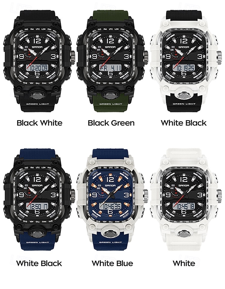SANDA Men Digital Watch Creative Large Dial Outdoor Sports Luminous Stopwatch Alarm Clock Countdown Silicone Gel Silicone Watch 2026 - $26.99 –P13