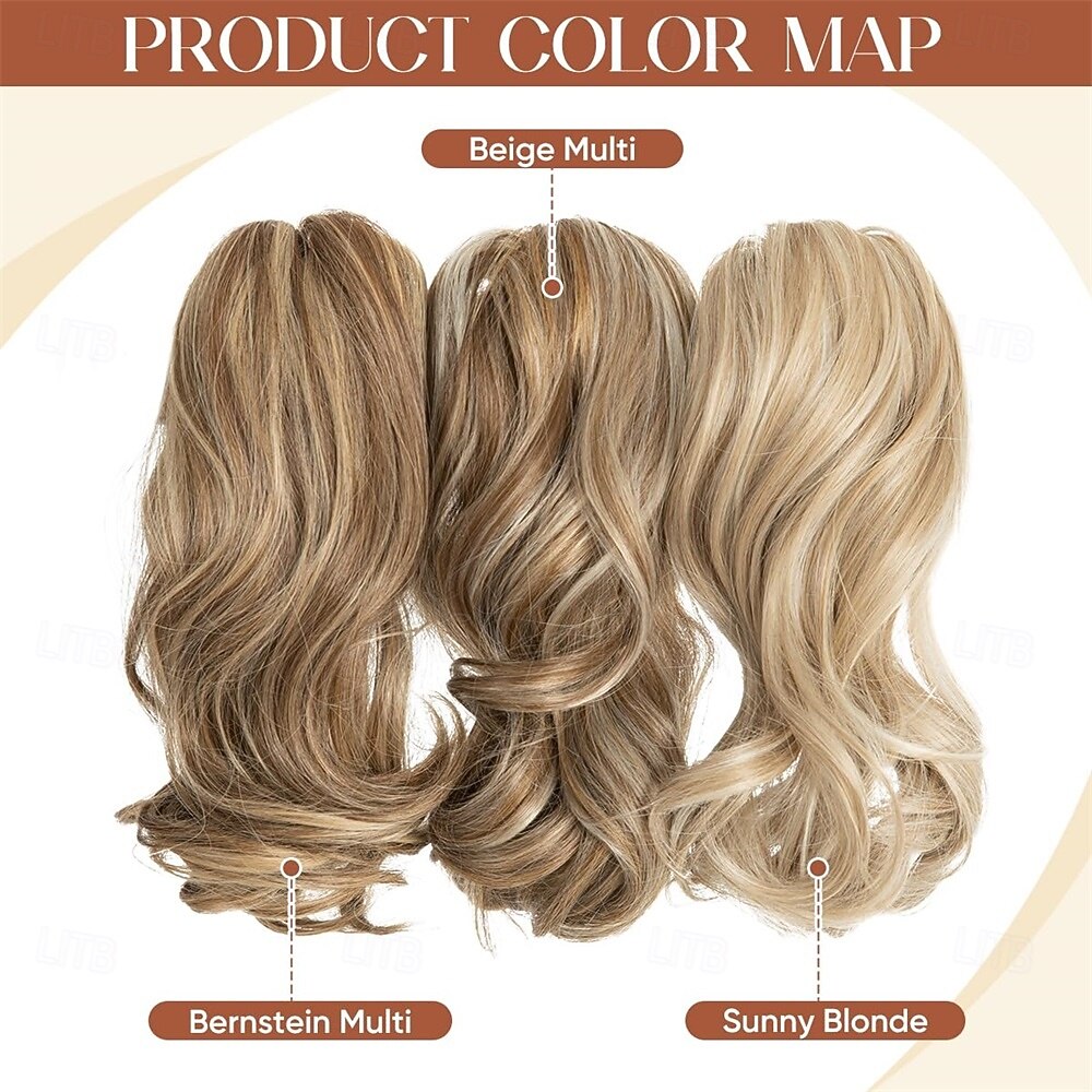 2 PCS Ponytail Extensions Claw Clip Short Pony Tails Wavy Curly Synthetic Hairpieces for Women 12 Inch 14Inch Set 2026 - $33.99 –P6