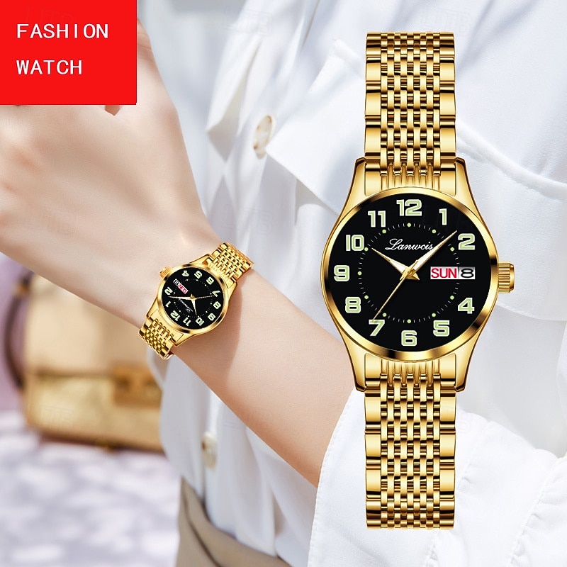 Relógio feminino digital com pulseira de aço inoxidável, calendário e indicador de semana, moderno e elegante para o dia a dia, viagens, uso noturno, ocasiões casuais, esportes e negócios. de 2026 por $19.99 –P3