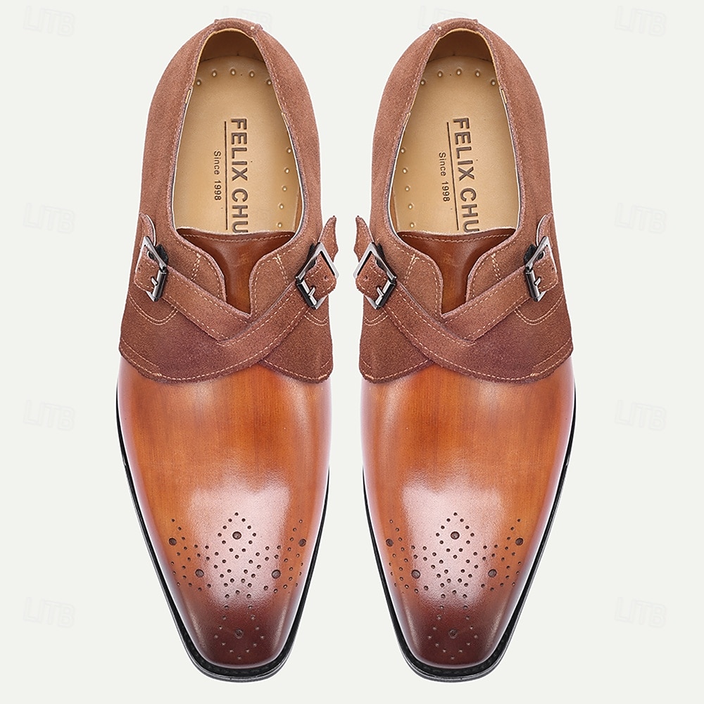 Men's Genuine Leather Double Monk Strap Formal Shoes, Elegant Design for Weddings, Special Events and Professional Wear 2026 - $94.99 –P5