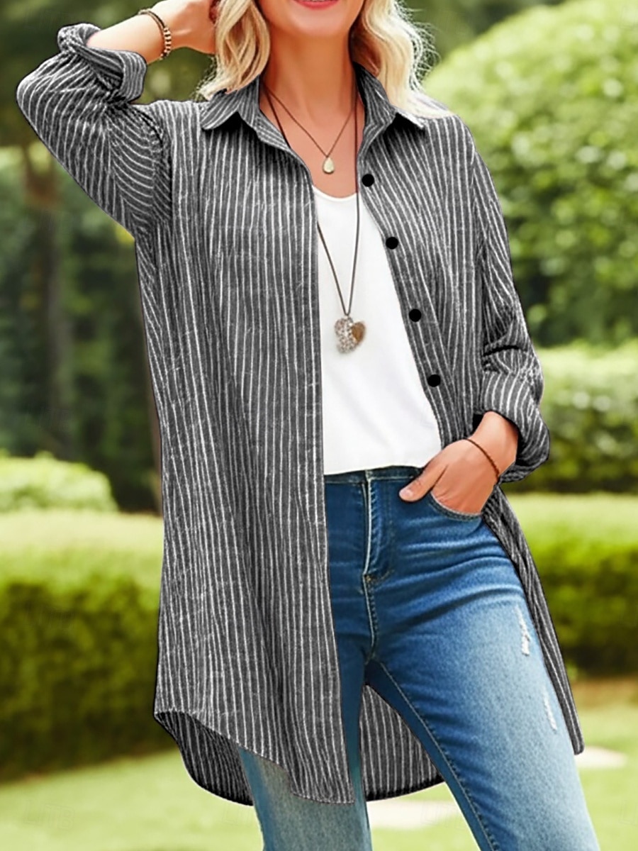 Γυναικεία Casual πουκάμισο Πουκάμισο με κουμπιά Μπλούζα Κουμπιά Στάμπα Καρό Στυλάτο Βασικό Καθημερινό Μακρυμάνικο Απορρίπτω Μακριές μπλούζες Καθημερινά ΕΞΩΤΕΡΙΚΟΥ ΧΩΡΟΥ Αργίες 2026 - $24.99 –P1