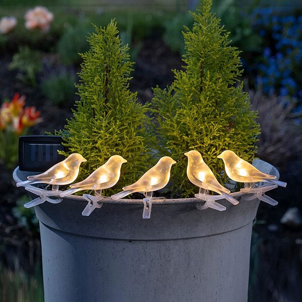 kültéri napelemes 5 izzós madárfüzér csipeszekkel, IP44 vízálló fali lámpa &kerítésdekoráció, kerti, teraszi, hátsó udvari, villai és tájvilágítás 2026 - $23.99 –P4