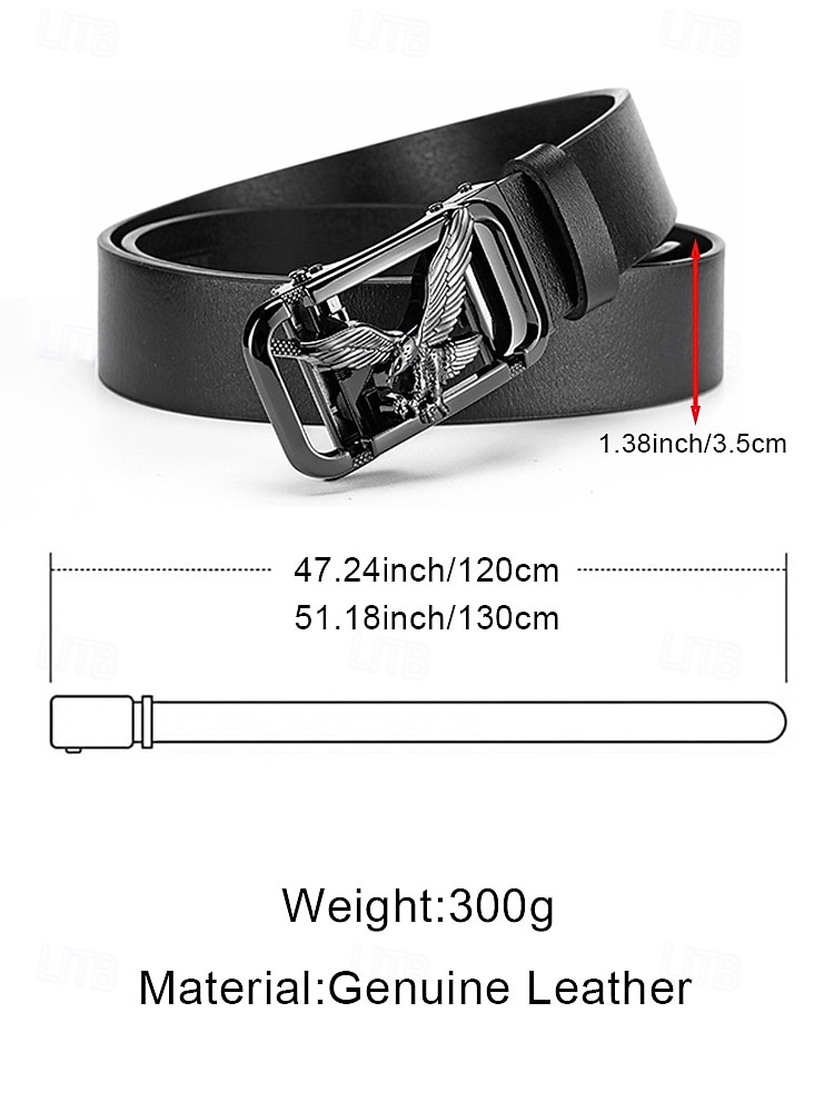 Men's Genuine Leather Belt with Eagle Automatic Buckle - Luxury Cowhide Waistband for Business, Weddings &amp; Daily Formal Wear - Stylish Ratchet Dress Belt in Multiple Colors &amp; Finishes 2026 - $18.99 –P10