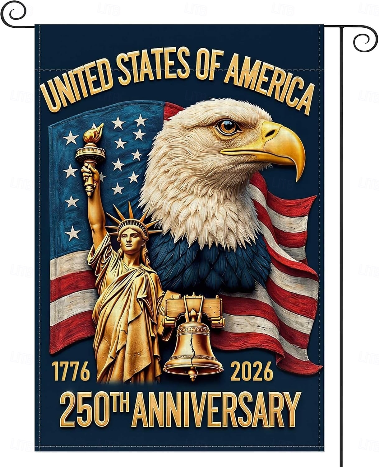 USA 250. évfordulós amerikai zászló, 250. évfordulós amerikai emlékzászló, hazafias árujelző udvari dekorációhoz 2026 - $11.49 –P1