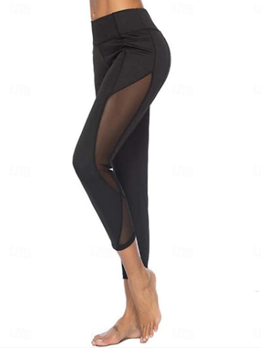 Per donna Pantaloni Leggings Vacanza Moda Streetwear Lunghezza al polpaccio Vita Alta Semplice Elastico in vita Rete Confortevole Elasticizzato Palestra Yoga Sport all'Aperto Nero Primavera Autunno del 2026 a $17.99 –P5