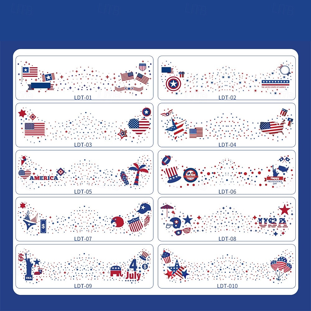 30 stuks Amerikaanse Onafhankelijkheidsdag ster vlag sprankelende roze gezichtsstickers, vergulde nachtlampje tattoo stickers, doe-het-zelf rood, wit en blauwe festivalstickers 2026 - $17.99 –P3