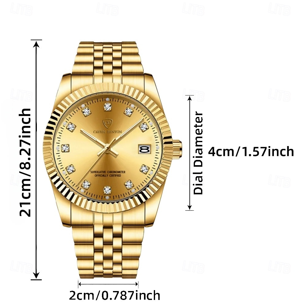 Men's Watch, Men's Charming Luxury Watch, Rhinestone Decoration, Calendar Function, Night Light Display, Men's Fashionable Casual Watch, Best Men's Accessory, and Best Men's Gift Selection 2026 - $34.99 –P10