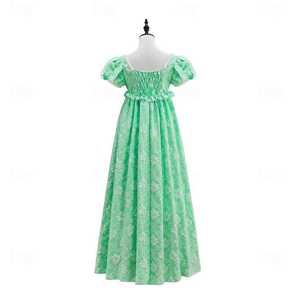 Retro Vintage Mittelalterlich Renaissance Bodenlang Kleid Ballkleid Kleid im Regency-Stil Puffärmel / Ballon Jacquard Blumen Kostüm Damen Halloween Karneval Abschlussball Hochzeit Maskerade Erwachsene 2026 - $55.99 –P21