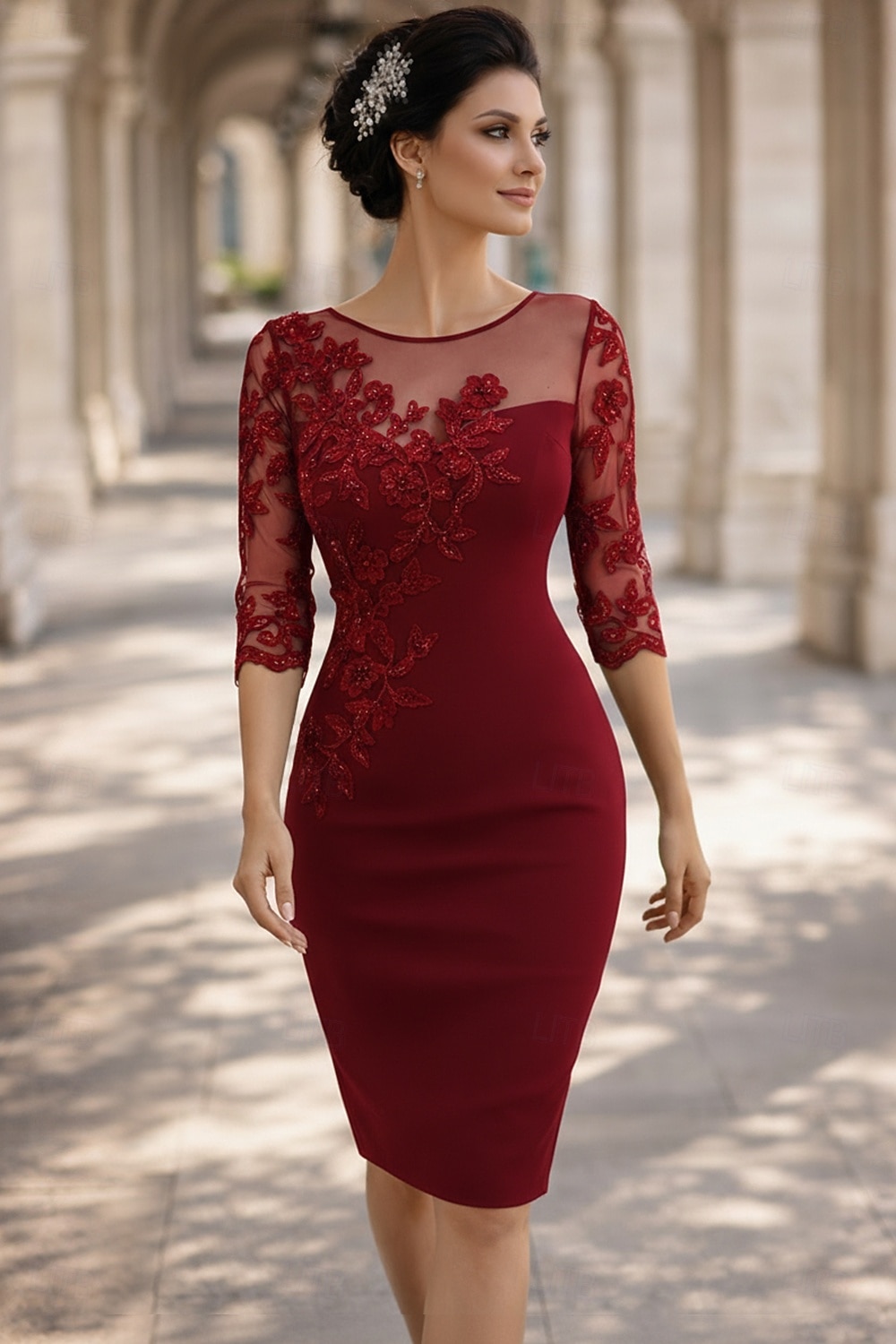 strapless open back dress Two Pieces Orange Red Beaded Long Prom Graduation Dresses PFP1281 – Promfast main image 0