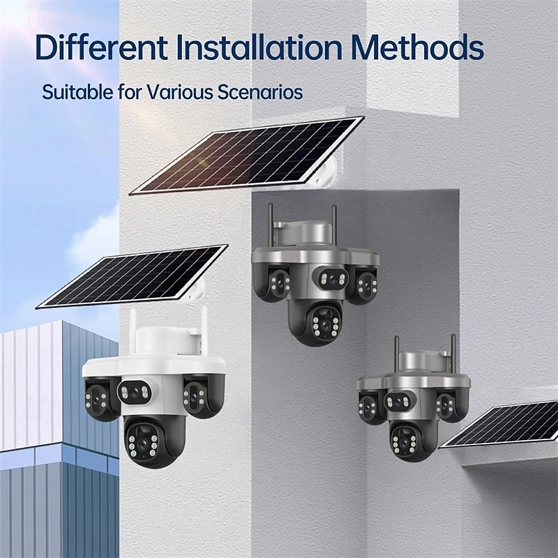 8K Solar-Powered Surveillance Camera Full HD Triple Lens Color Night Vision Human Detection Two-Way Audio IP66 Waterproof Rating 2026 - $185.99 –P3
