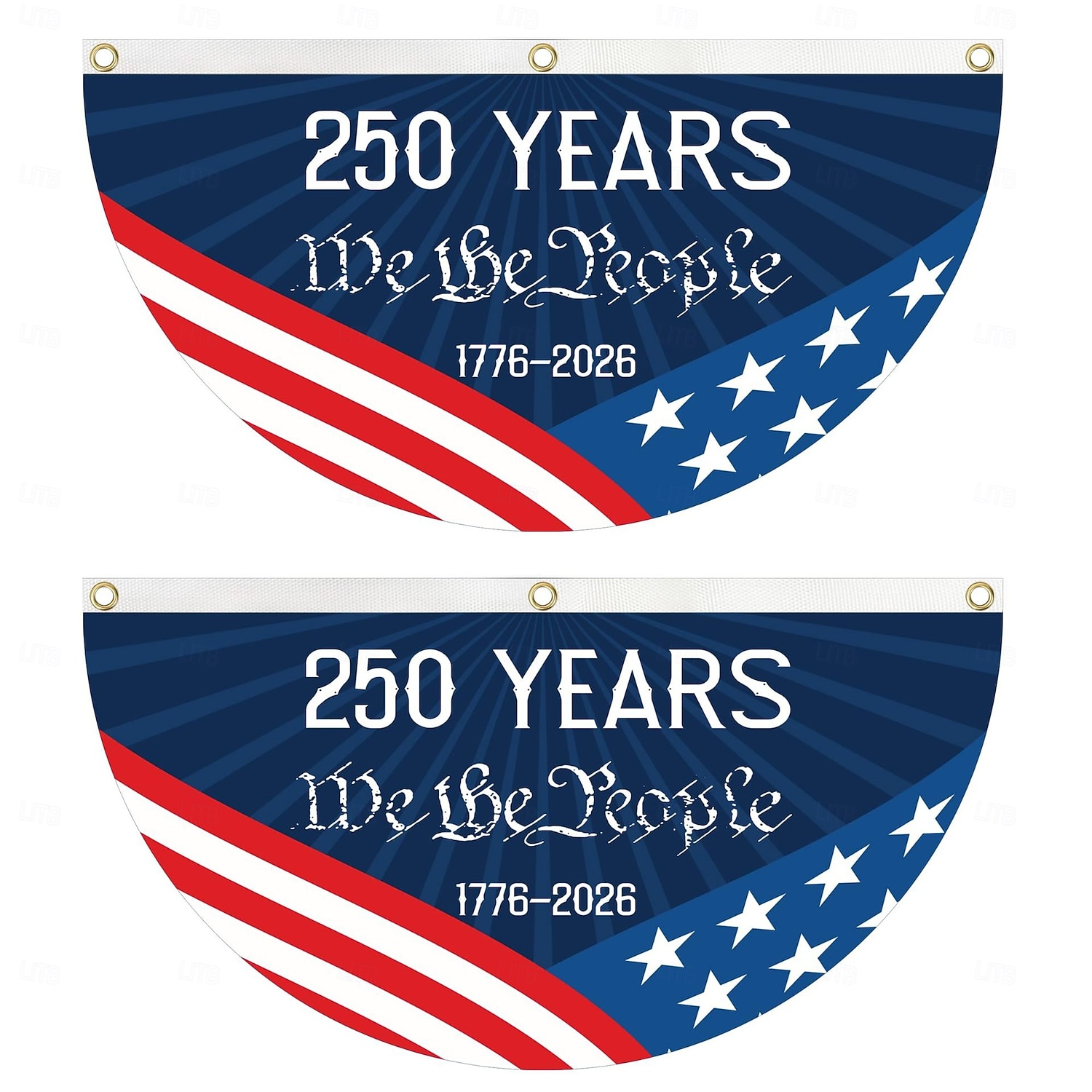 250-årsjubileum vi folket patriotisk veckad fläktflagga vevar utomhusveranda balkong självständighetsdag dekor 1776 2026 2026 - $15.49 –P1