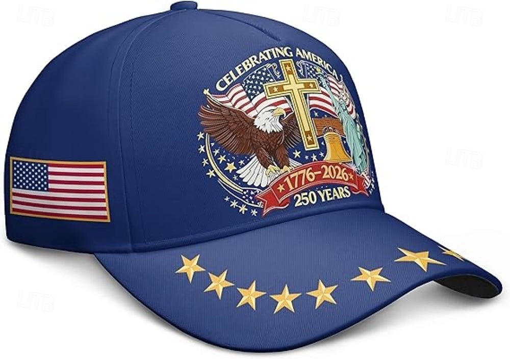 Кепка к 250-летию с орлом свободой и крестом Патриотическая американская кепка для commemorative celebration и национальной гордости семиквинтескеннального 2026 - $19.99 –P4