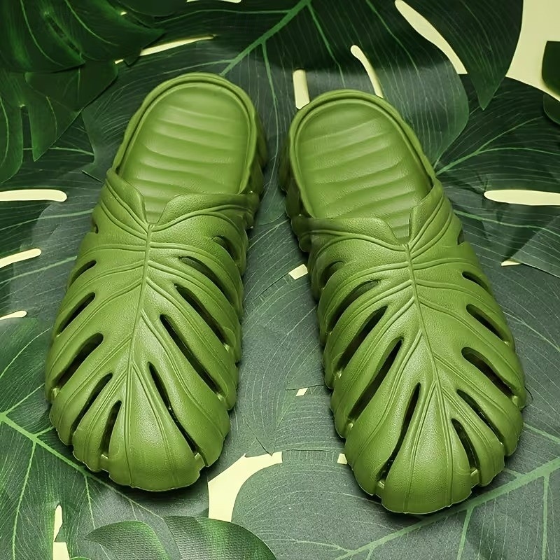 Papuci casual de vară pentru bărbați și femei, papuci de exterior cu talpă groasă din raion de bambus, pantofi cu gaură în spate, model broască țestoasă 2026 - $24.99 –P5