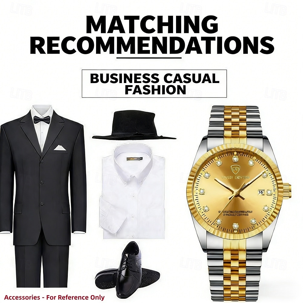 Men's Watch, Men's Charming Luxury Watch, Rhinestone Decoration, Calendar Function, Night Light Display, Men's Fashionable Casual Watch, Best Men's Accessory, and Best Men's Gift Selection 2026 - $34.99 –P8