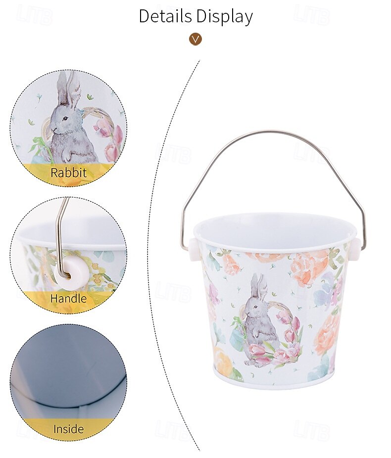 1 шт. жестяная коробка в виде пасхального кролика, металлическая подарочная коробка для конфет и печенья в виде кролика, контейнер для хранения пасхальных яиц, пустая коробка для упаковки сладостей. 2026 - $9.99 –P7