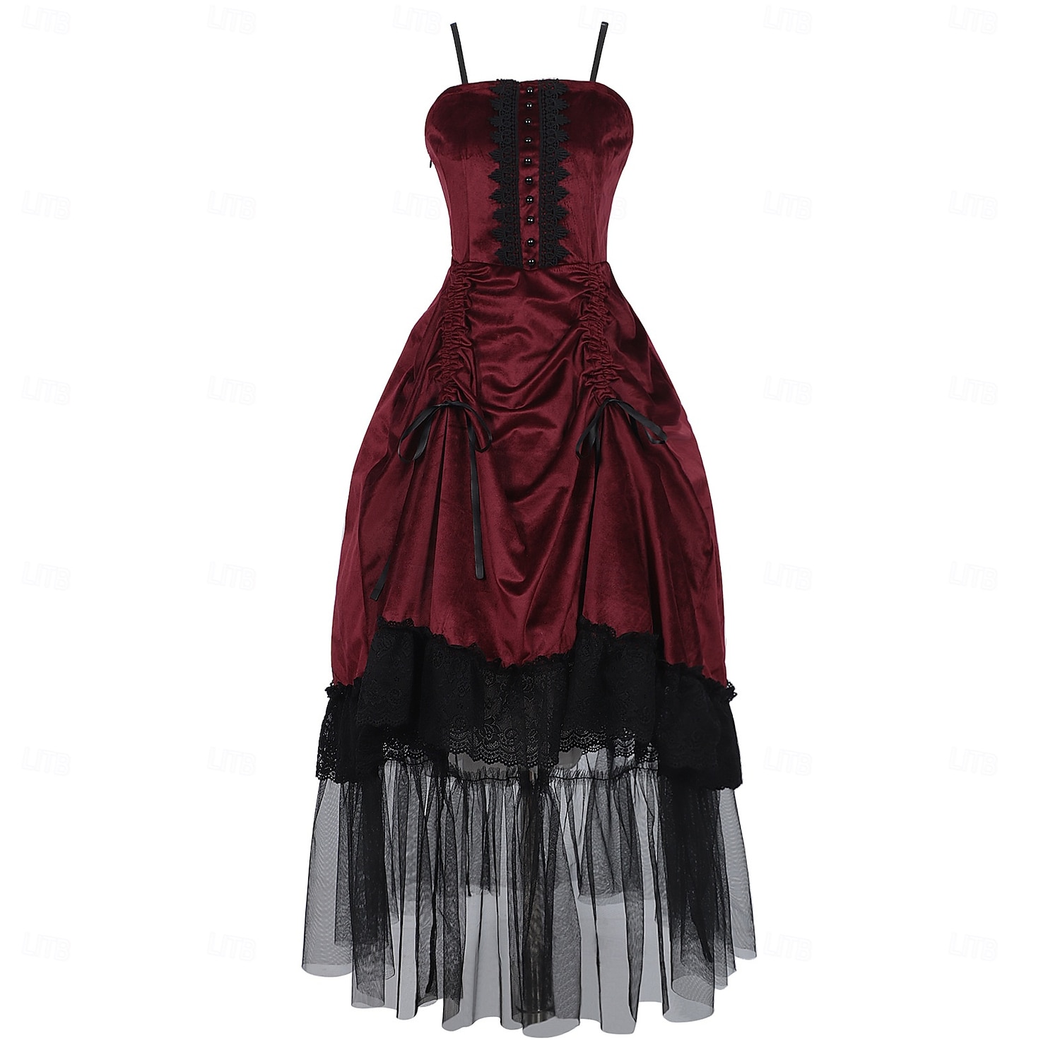 Rococó Victoriano Renacimiento Vestidos Abrigo Disfraz de lujo Bruja Vampiros Atuendo real Disfraz Mujer Fantasía Víspera de Todos los Santos Carnaval Rendimiento LARP Feria Ren Adulto Cima Vestido 2026 - $75.99 –P3