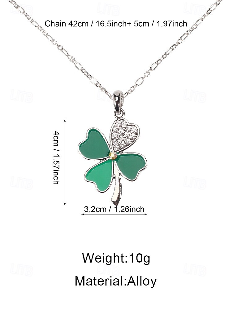 2026年 女性用聖パトリックの日のクローバーネックレス、耐久性のある合金の緑のチャームペンダント、シャムロックと馬蹄形を含む複数のスタイル、パレード、パーティー、休日の装いにぴったりのアイルランドのお祭りジュエリー。  コレクション – $9.99 –P9