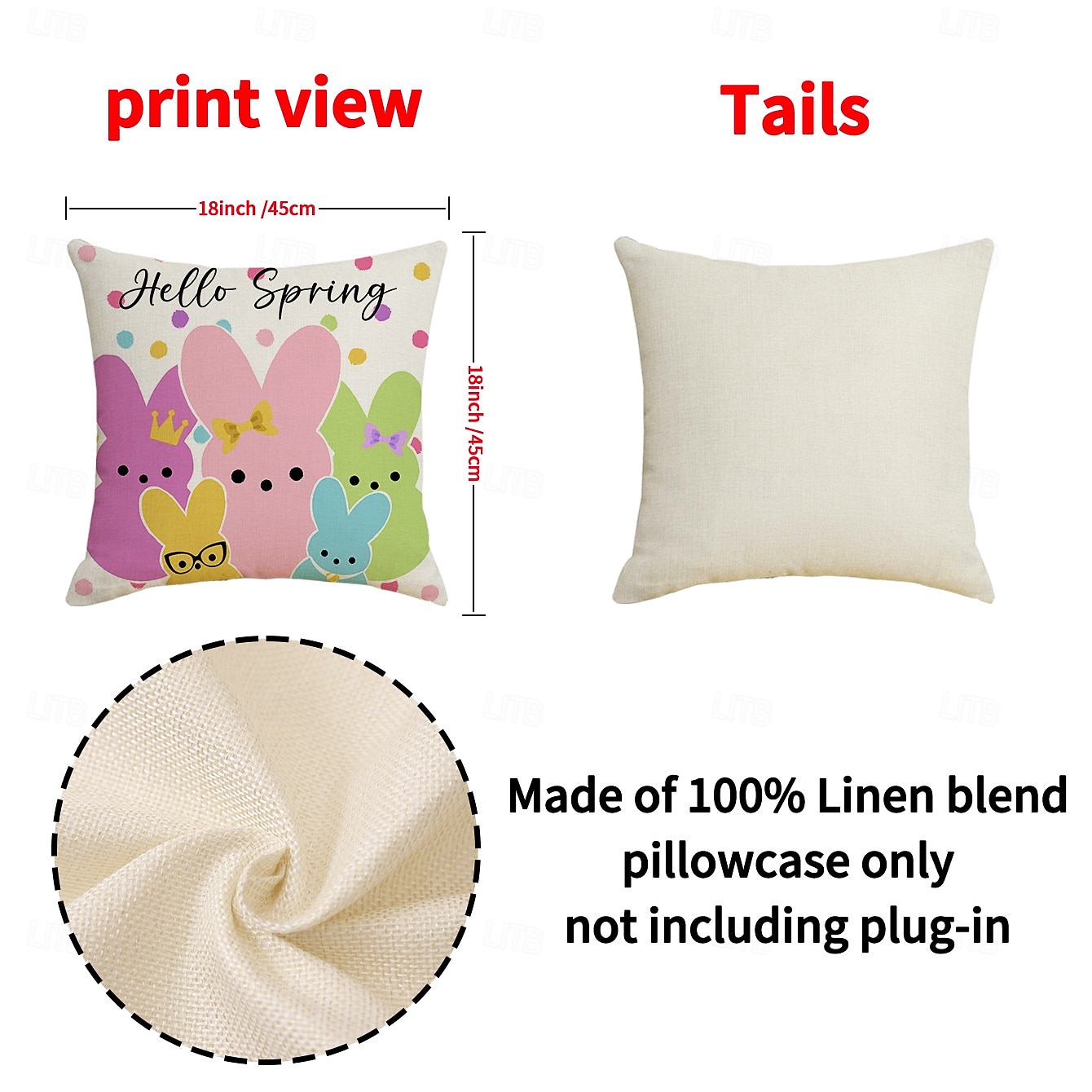 Set of 4 Easter Bunny Egg Pillow Covers Set Linen Throw Pillow Covers Spring Holiday Decorative Cushion Covers 2026 - $17.99 –P5