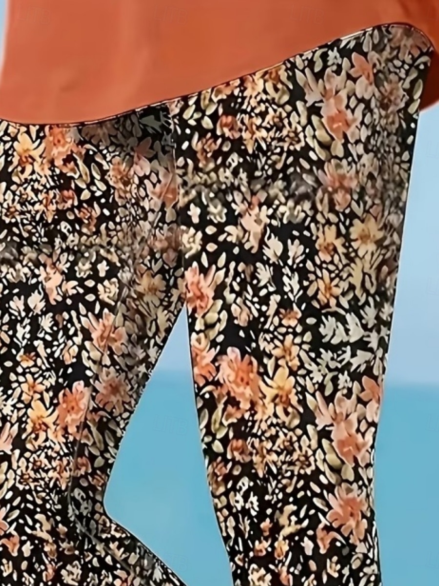 Per donna Chinos Leggings Vacanza Vintage Streetwear Capri Vita Alta Floreale Grafico Stampa Comodità Morbido Confortevole Elasticizzato Quotidiano All'aperto Vacanza Blu marino Estate Primavera del 2026 a $19.99 –P2