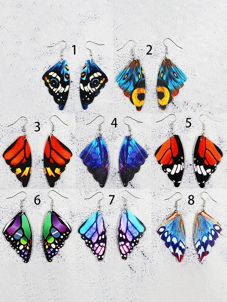 Naisten keinonahkaiset perhossiipikorvakorut – boheemit kevyet roikkuvat korut rantalomaan, arkeen ja juhla-asuihin 2026 - $7.99 –P5