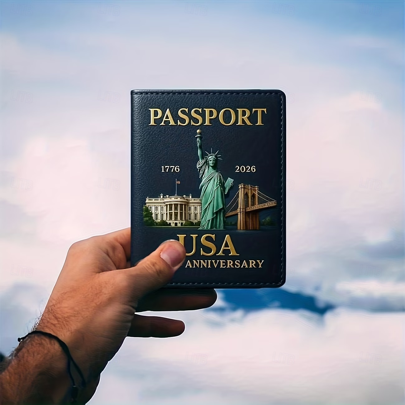 κάτοχος διαβατηρίου για την 250ή επέτειο των Ηνωμένων Πολιτειών, κάτοχος διαβατηρίου για το ιδρυτικό πνεύμα, αναμνηστική έκδοση για τα 250 χρόνια, πορτοφόλι διαβατηρίου ταξιδιού, κλείδωμα RFID, 2026 - $16.99 –P3