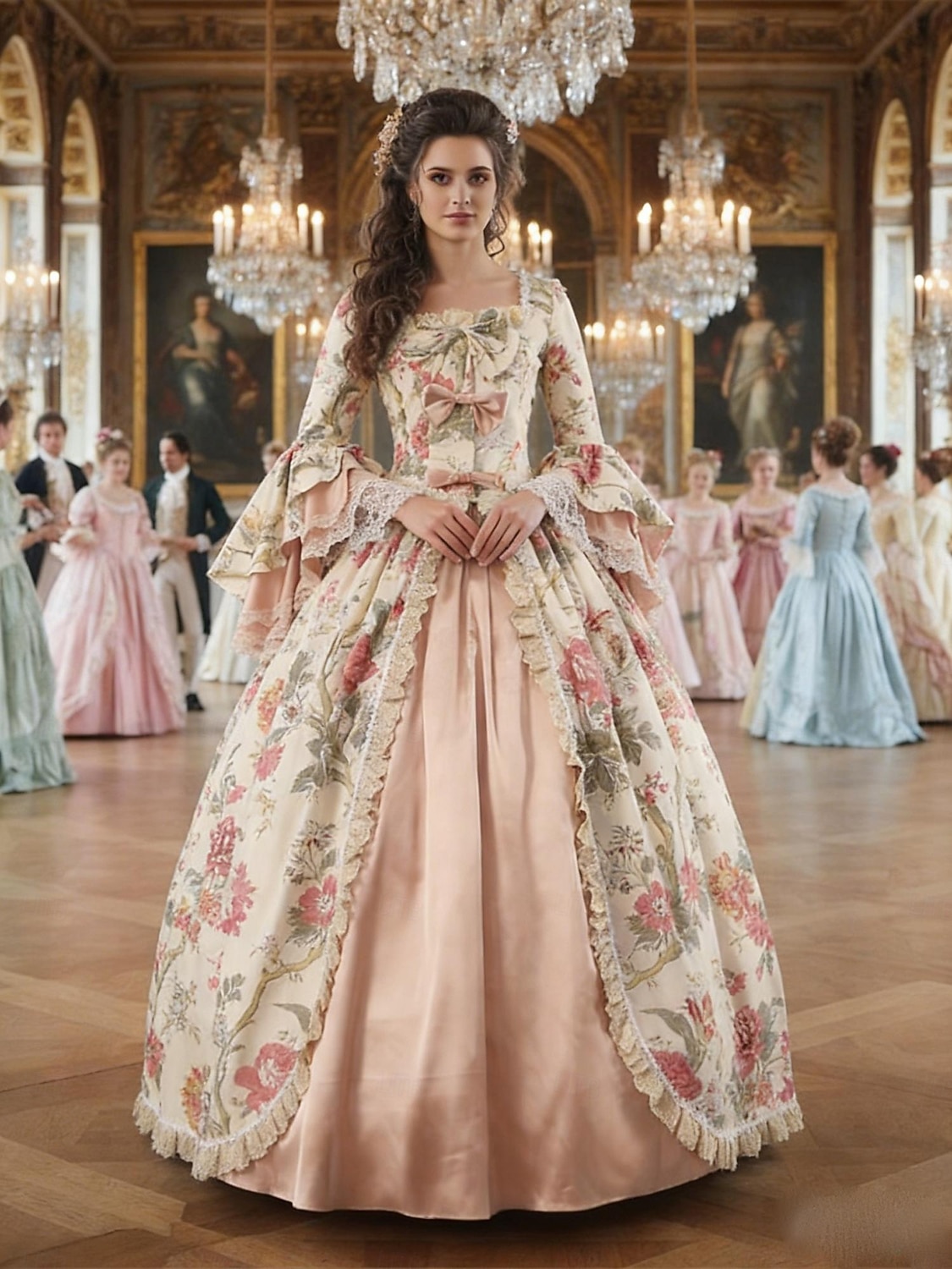 Rococò Barocco Vittoriano Lunghezza al pavimento Vestito Abito da Ballo Manica del polsino svasato Principessa Sposa Abito da ballo Costume Halloween Carnevale Mascherata Matrimonio Performance del 2026 a $137.99 –P12