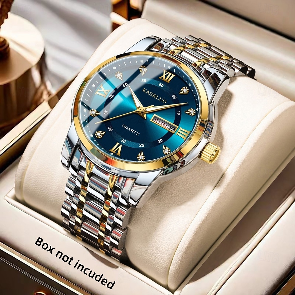 Men's Watch, Men's Charm Luxury Watch, Rhinestone Decorations, Date and Calendar Functions, Night Light Display, Men's Fashionable Casual Watches, Best Men's 2026 - $25.99 –P1