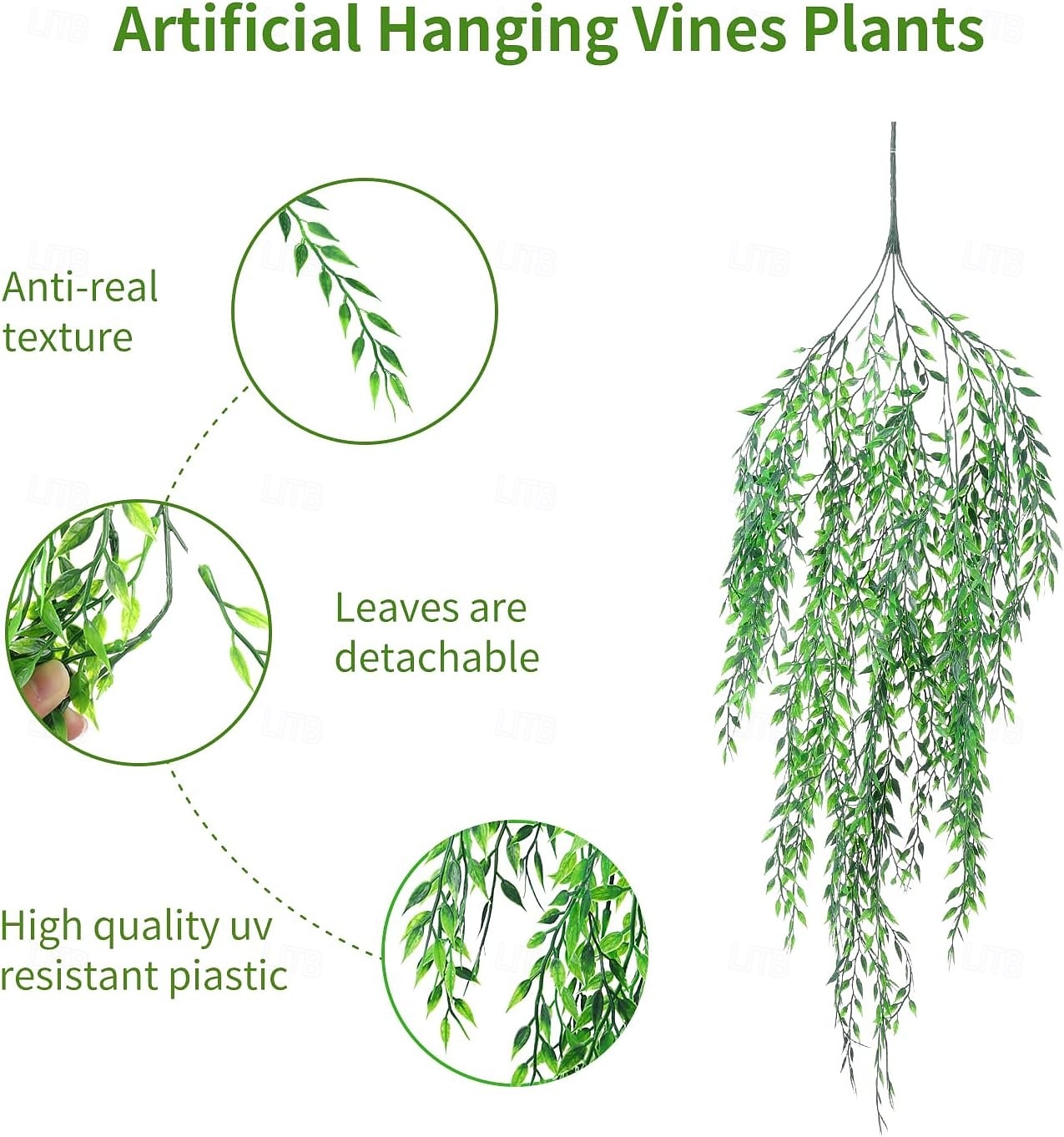 4 ks umělé girlandy závěsné révy falešné listy smuteční vrby falešná zeleň umělé rostliny realistická dekorace pro domácí kancelář do interiéru a exteriéru 2026 - $24.99 –P4