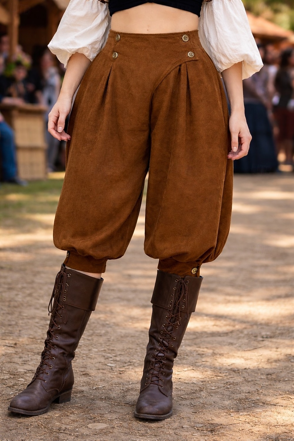 Mittelalterlich Renaissance Steampunk Piratenhose Pirat Kostüm Damen Vikinger Seeräuber Fantasie Leistung LARP Renaissance-Messe Erwachsene Hose Frühling 2026 - $42.99 –P6