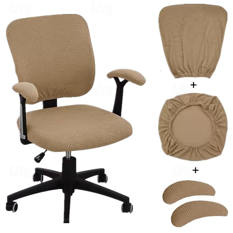 4PCS 1set Stretch Chair Cover Set Elastic Seat Cushion Backrest and Armrest Covers Non Slip Slipcovers for Office Computer Desk Dining Chair 2026 - $15.49 –P11