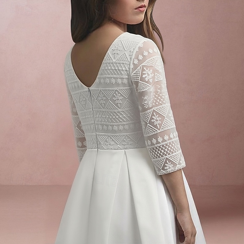 Robe de demoiselle d'honneur longueur sol en A Première Communion Robe de bal mignonne satin avec perles élégante ajustement 3-16 ans de 2026 ? $83.99 –P4