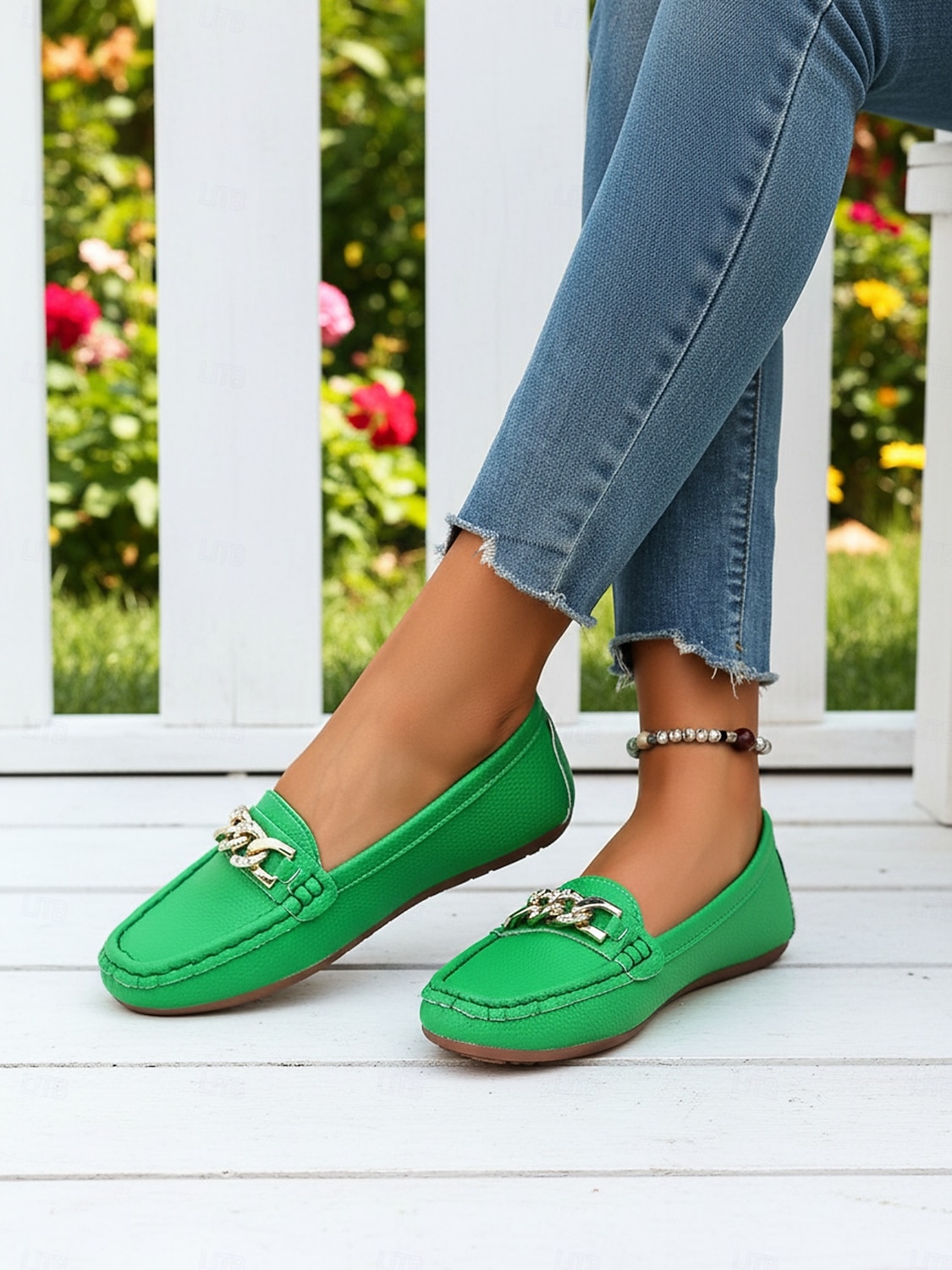 Mocassino Rosso da Donna con Catena - Scarpe Slip-On Morbide e Confortevoli per Donna Stile Classico e Chic per Lavoro Ufficio Viaggi Giornaliero e Passeggiate in Città del 2026 a $19.99 –P5