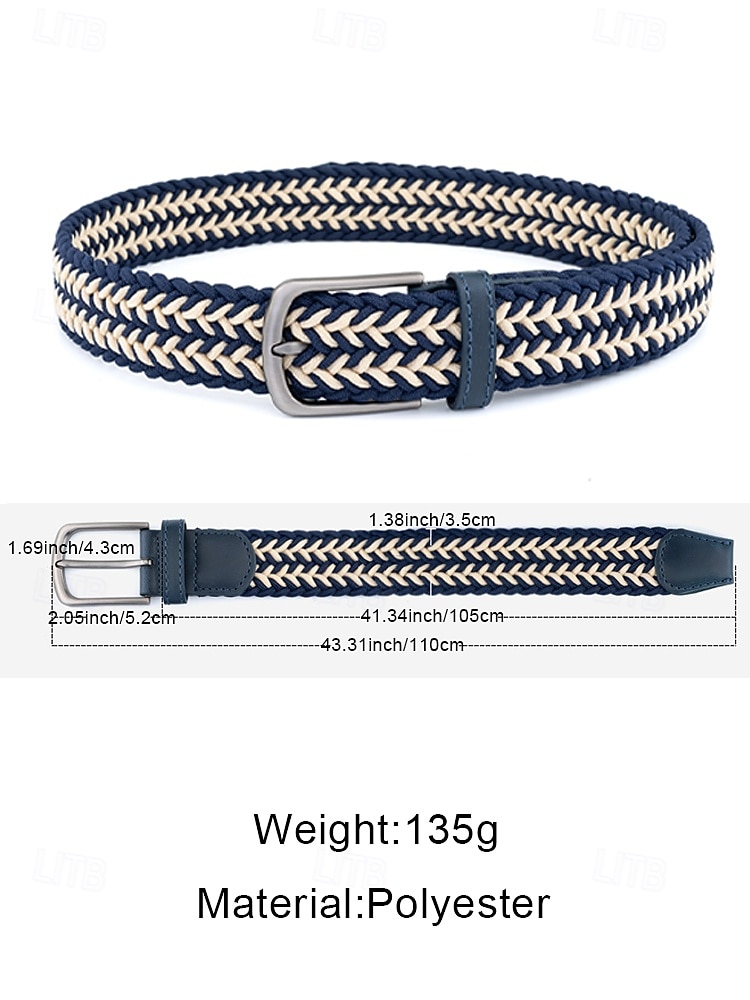 Мужской эластичный плетеный пояс, полиэстер, различные цвета, идеально подходит для отдыха и повседневной носки. 2026 - $14.99 –P9