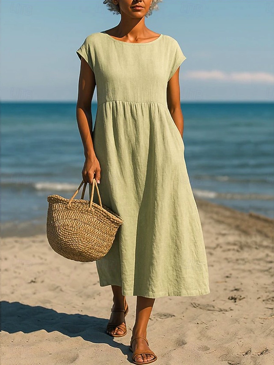 light green sun dress Boho Triple Gauze Organic Cotton Maxi Dress | Relaxed Sundress | Soft Airy  Cotton Clothing