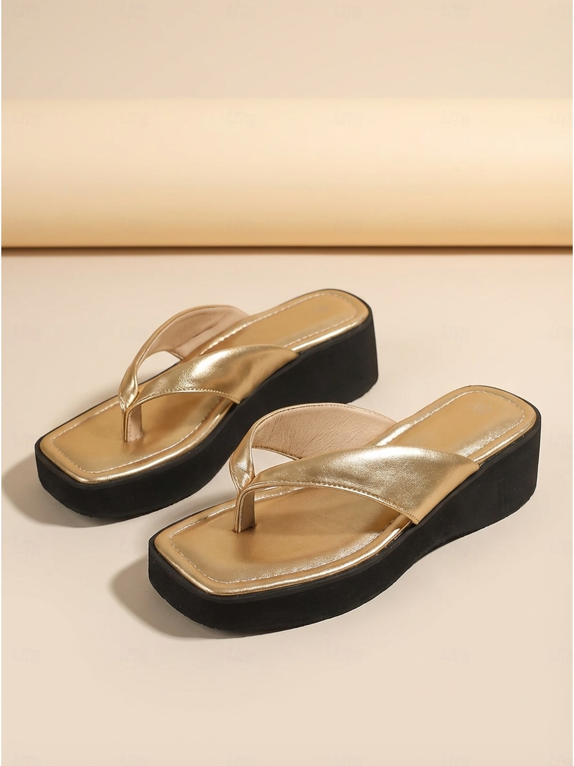 Weiße Plateau-Flip-Flops für Damen – bequeme, klobige Keilsandalen für den Poolbereich in Luxusresorts und tropische Urlaube &Sommerurlaub am Strand 2026 - $42.99 –P2