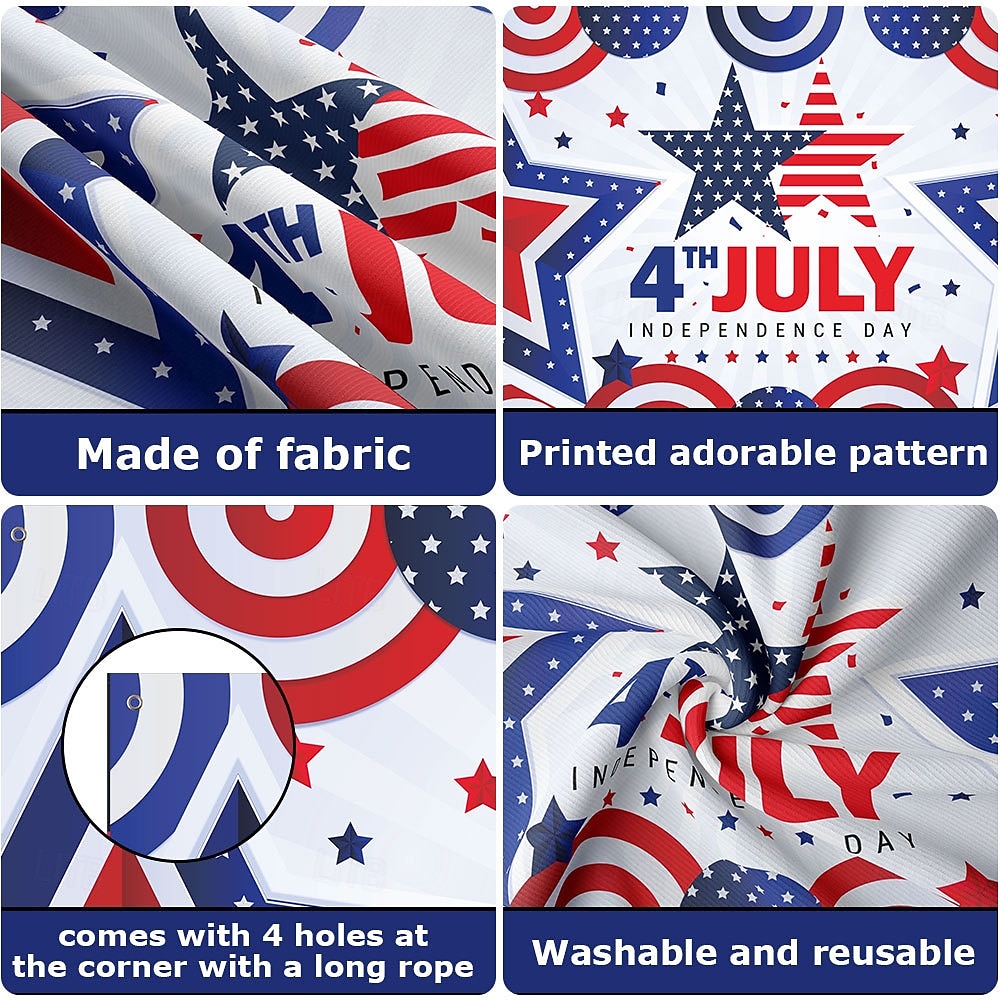 uavhengighetsdagen banner bakgrunn stoff festival utstillingsvindu veggdekorasjon hengende stoff flagg 2026 - $17.99 –P14