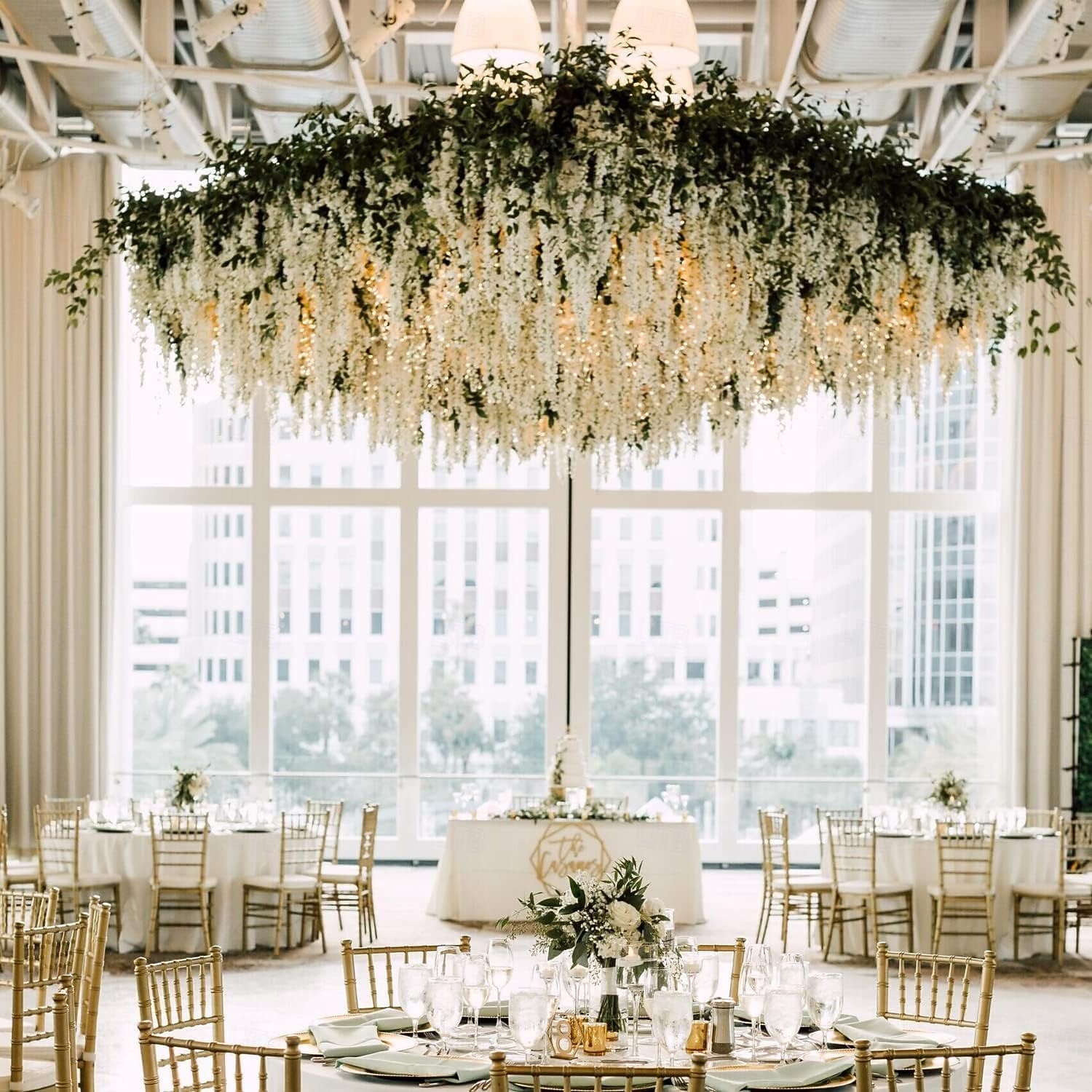 12 flores artificiales de glicina de 1,1 m/pieza, blancas, densas, artificiales, de ratán, guirnalda colgante de flores de seda, decoración para fiestas en casa o bodas. 2026 - $15.99 –P9