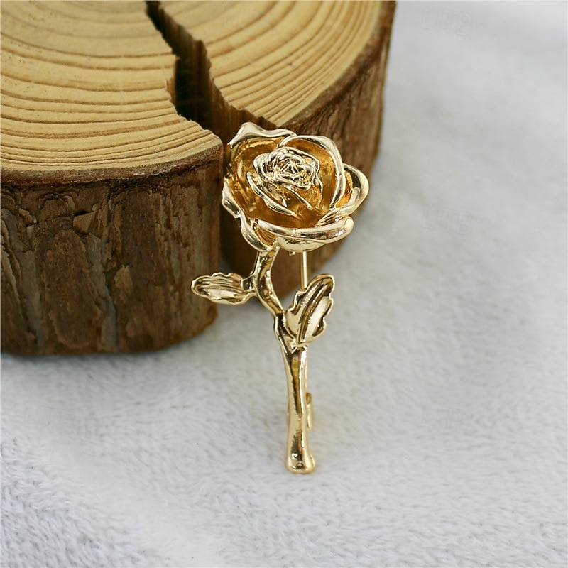 Муж. 1шт запонки Сплав Броши Повседневные Официальные Цветочный Элегантный стиль Мода Золотой 2026 - $5.49 –P1