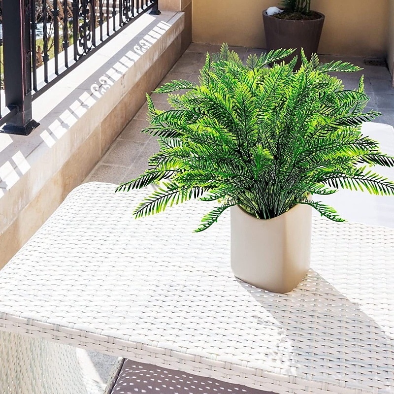 2026年 人工シダの緑の束8個、人工ボストンシダの葉の茂み、花瓶アレンジメント用の7枝の人工植物、リビングルームバルコニーの森のスタイルの装飾  コレクション – $21.99 –P4
