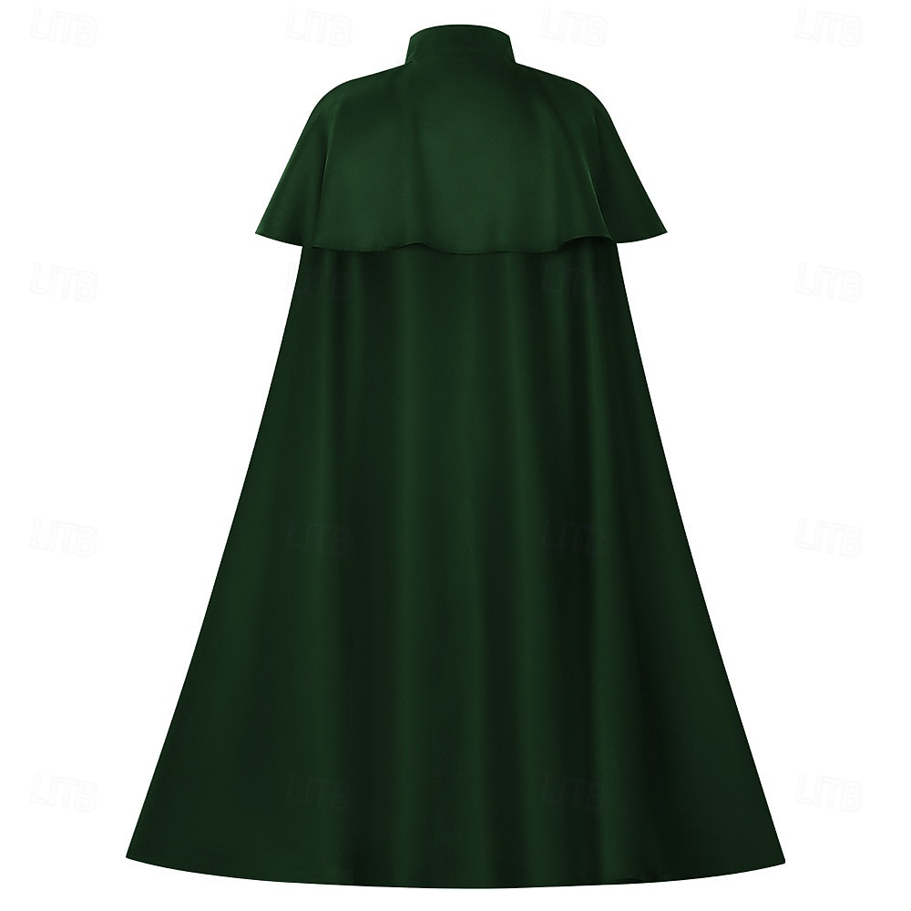 green cape fancy dress Velvet Cape Green Hooded Cloak, Medieval Elven Fantasy Costume Cape With Hood